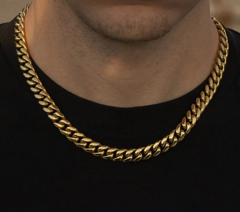 10MM MIAMI CUBAN SEMI SOLID GOLD CHAIN