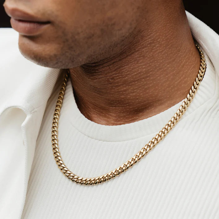 7.5MM MIAMI CUBAN SEMI SOLID GOLD CHAIN