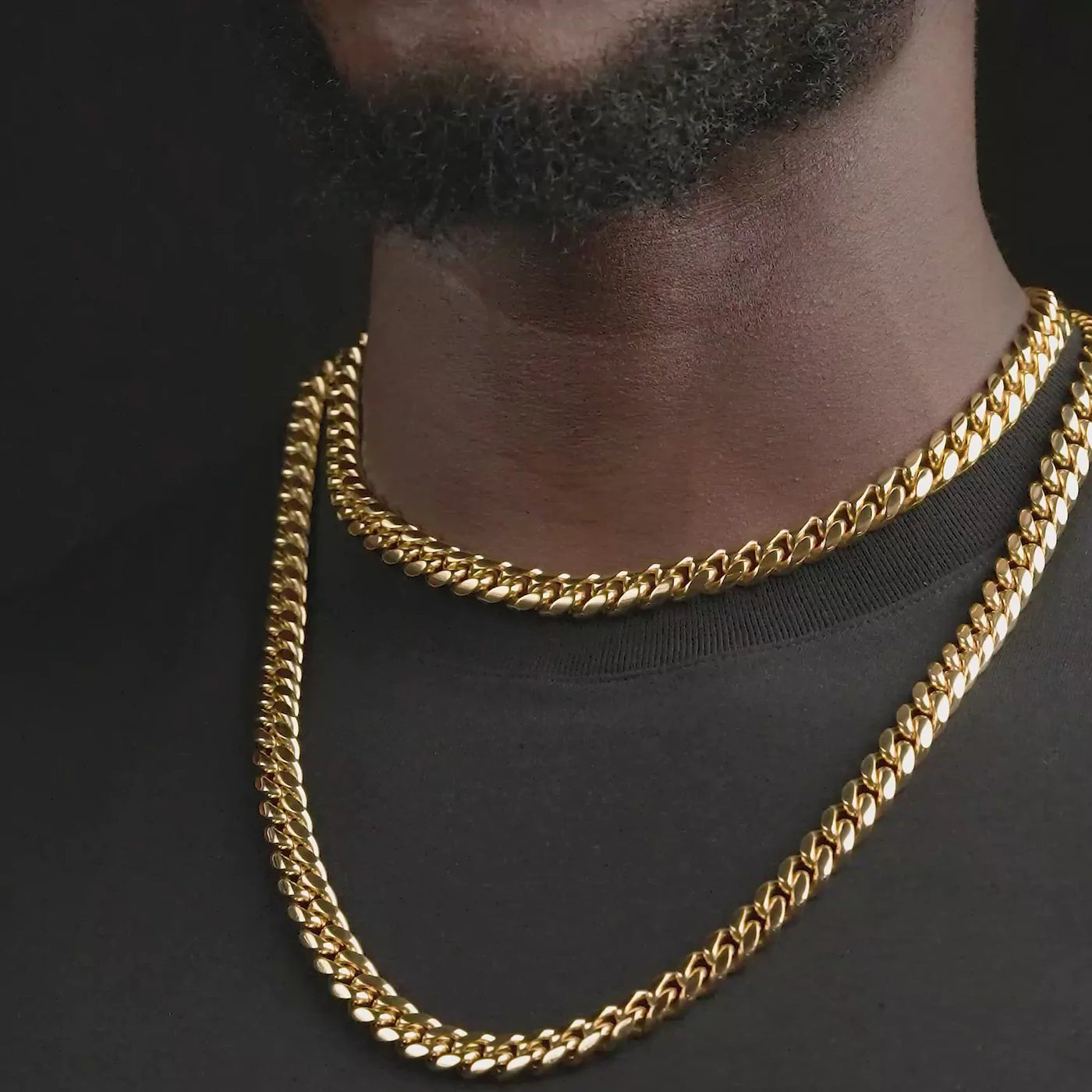 10MM MIAMI CUBAN SEMI SOLID GOLD CHAIN