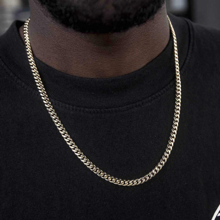 6MM MIAMI CUBAN SEMI SOLID GOLD CHAIN