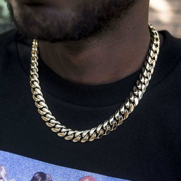 13MM MIAMI CUBAN SEMI SOLID GOLD CHAIN