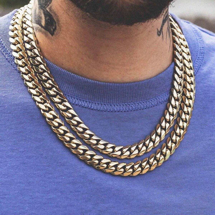 13MM MIAMI CUBAN SEMI SOLID GOLD CHAIN