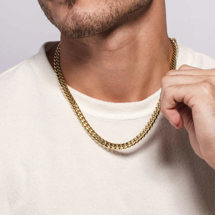 7.5MM MIAMI CUBAN SEMI SOLID GOLD CHAIN